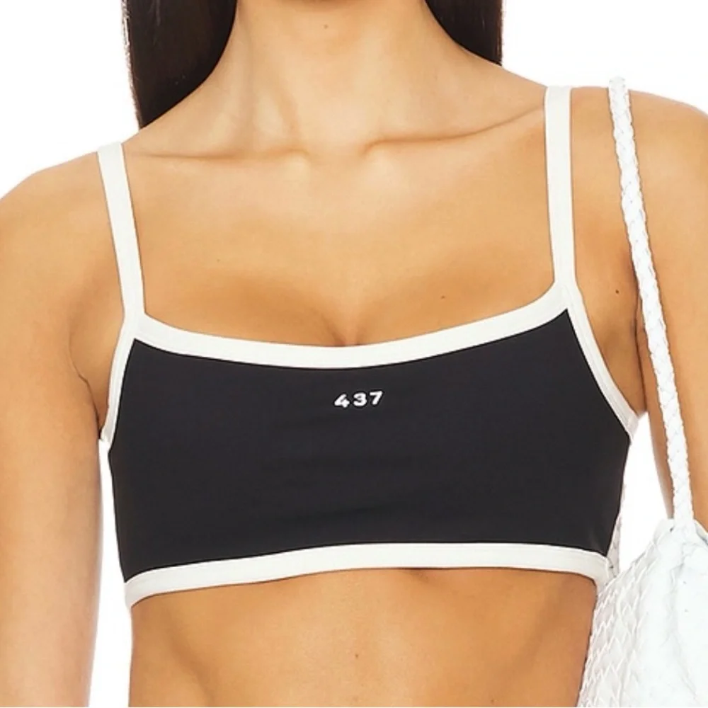 437 Micro Bra in Black & Crème- size L - Picture 1 of 5